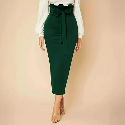 Ladies High Waist Slim Fit Bud Skirt