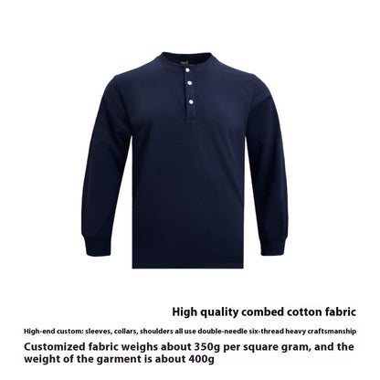 Henley Shirt Slim Cotton T-shirt