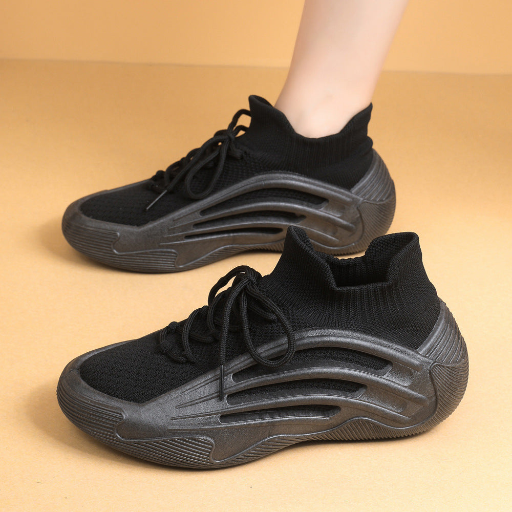 Ladie's Flat Soft Bottom Stretch Sock Shoes