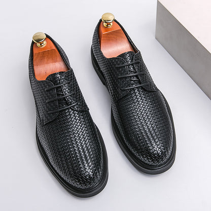Woven Leather Men Shoes British Shoes