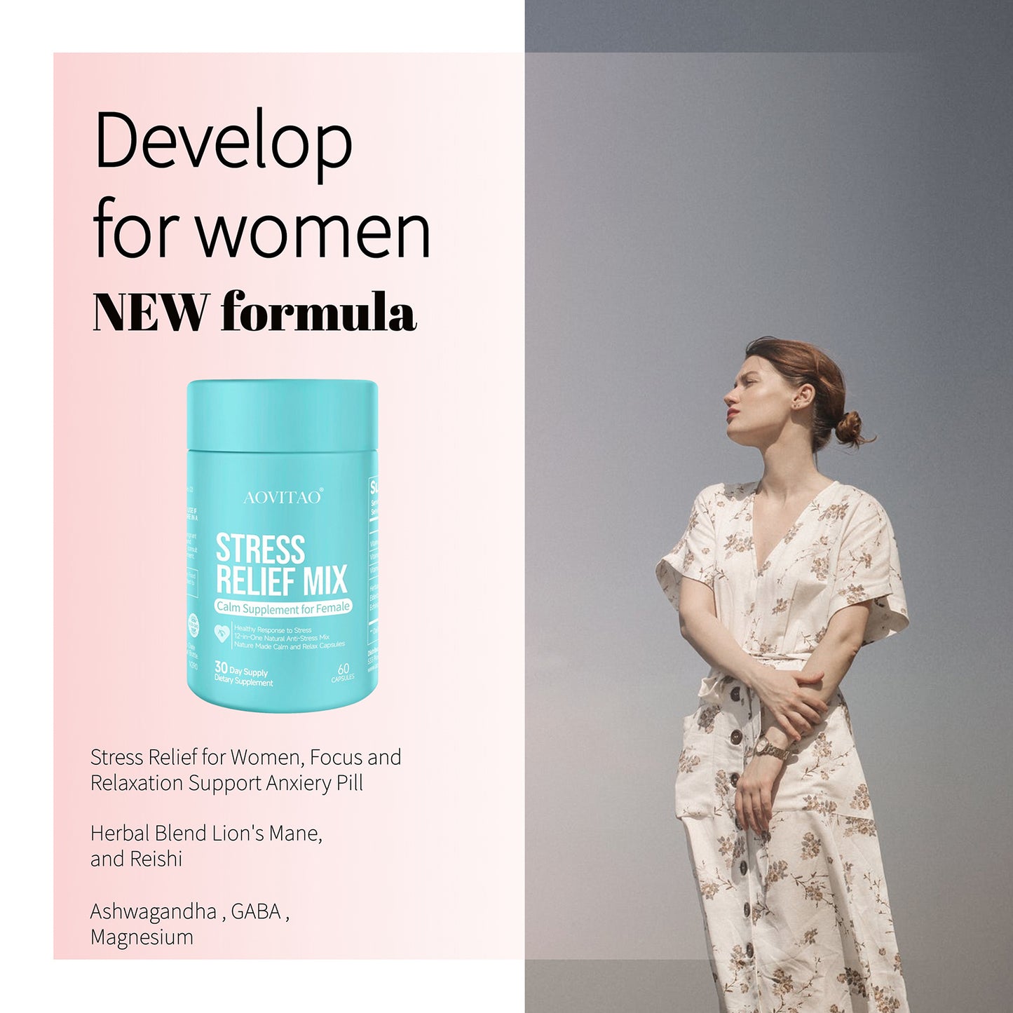 Women Supplement Stress Relief, Focus & Relax Pill