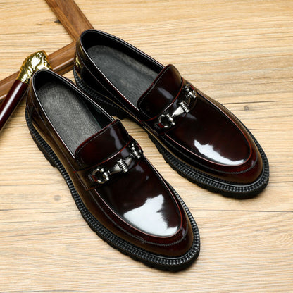Japanese Leather Shoes Horse Street Buckle Gommino