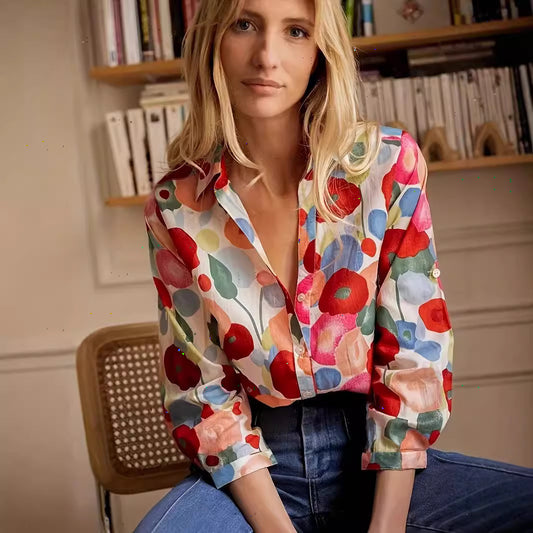 Long Sleeve Shirt Floral Top Gorgeous