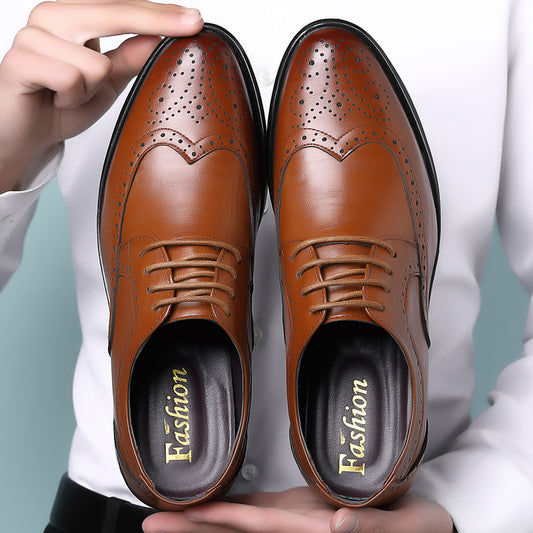 Men's Block Carved CasuLeather Shoes