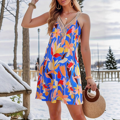 Ladie's Summer Beach Lace Tank Dress