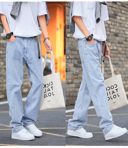 Simple Style Casual All-match Light-colored Jeans