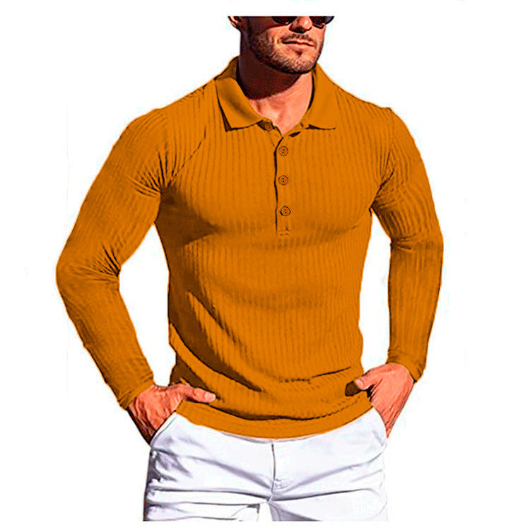 High Elastic Slim Knit Bottoming Men T-Shirt
