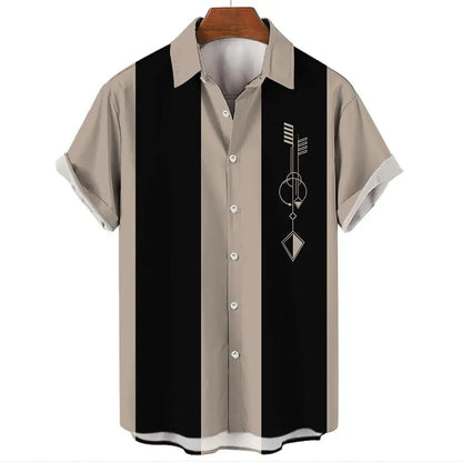 Men's Hawaiian Shirt Button Short Sleeve