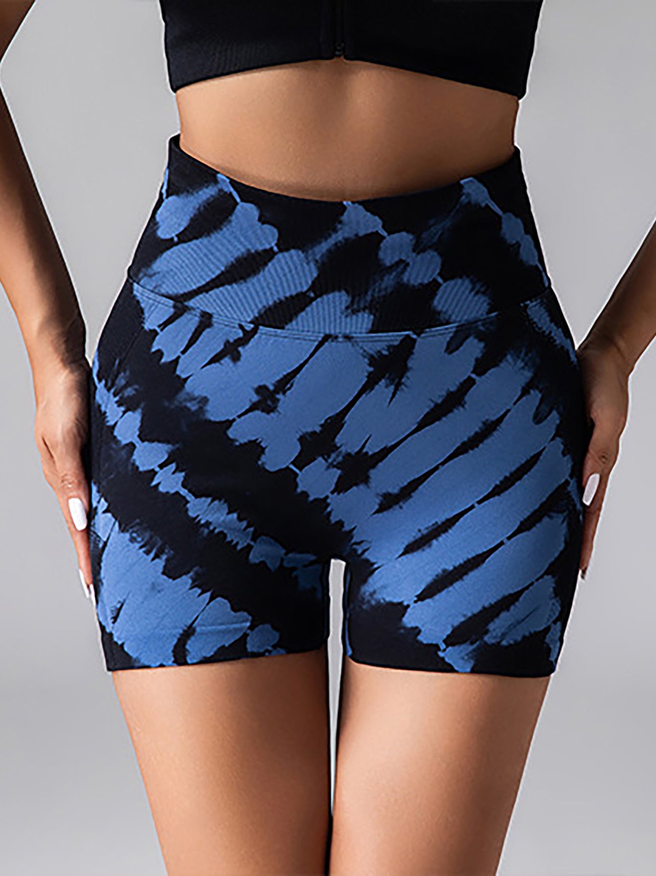 Tie Dye Workout Style Seamless High Waisted Shorts