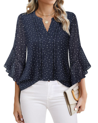 Women's Three-quarters Sleeve Tops Dressy