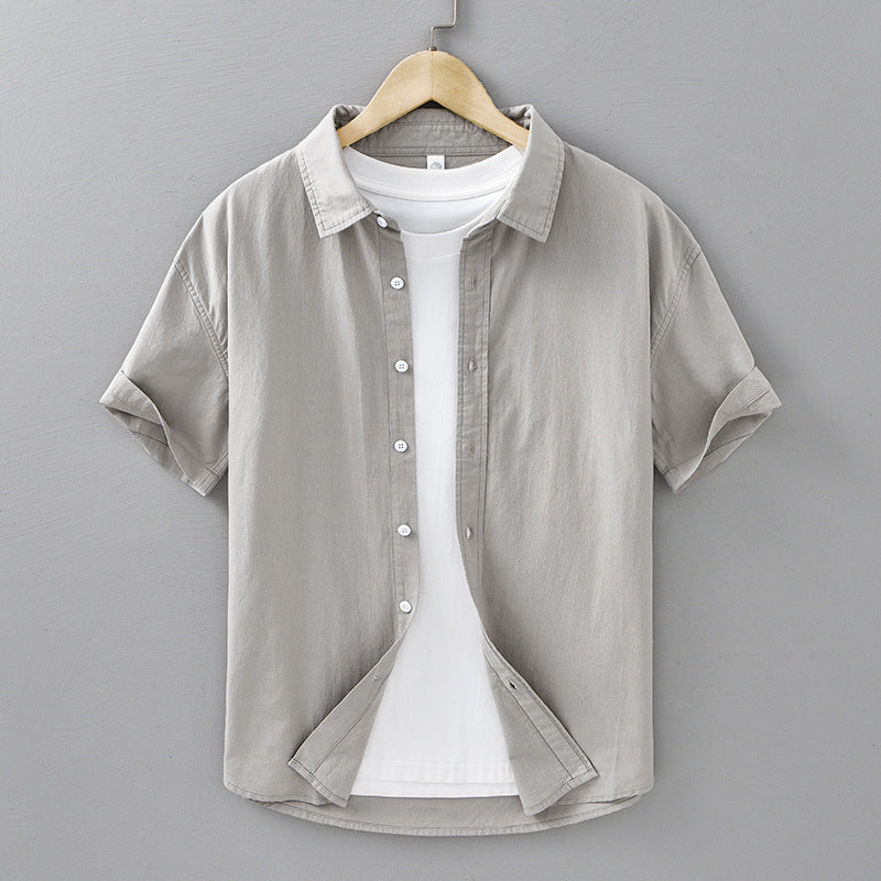 Casual Short-sleeved Cotton Shirt