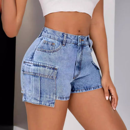 Ladie's Comfortable Slim Fit Denim Shorts