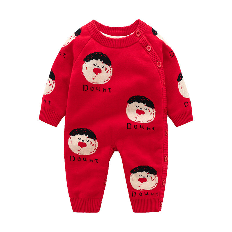 Newborn Baby Clothes Crawling Thickening Out