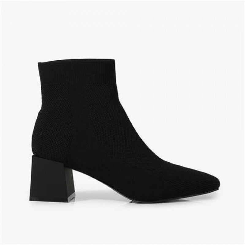 Ladie's All-match Stretch Knitted Booties
