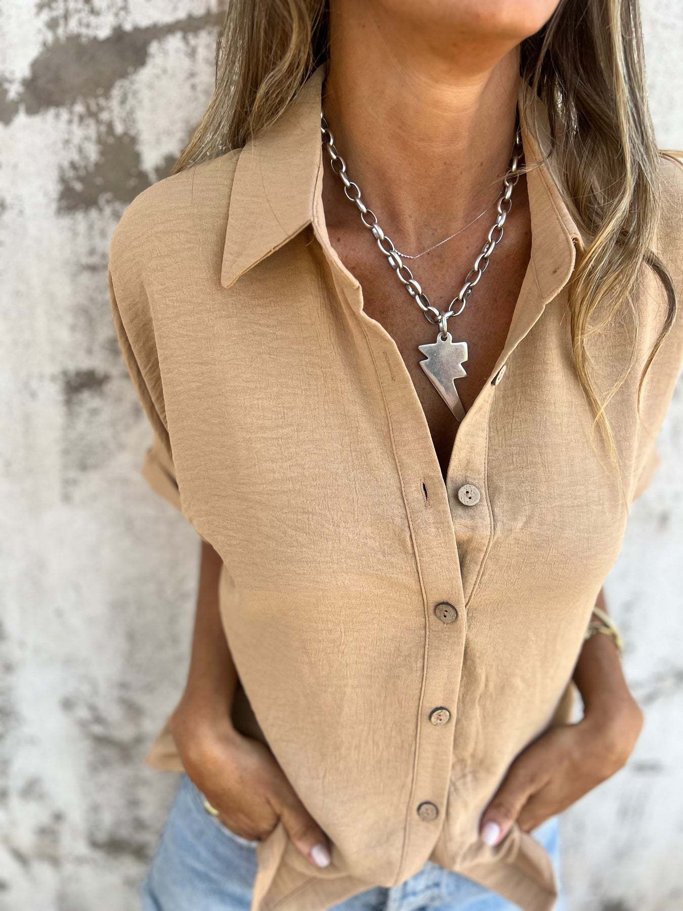 Ladie's Turn-down Blouse Tops