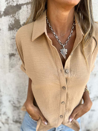 Ladie's Turn-down Blouse Tops
