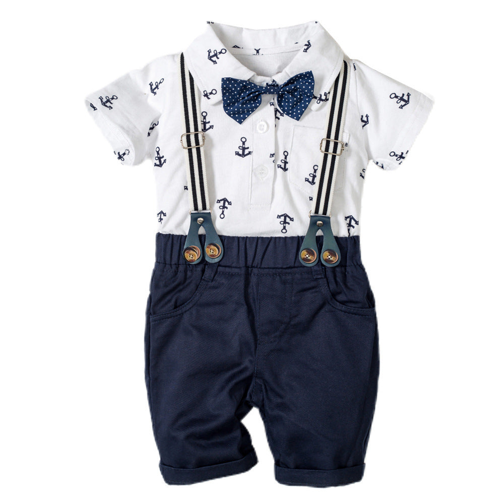 Baby Boy Gentleman Clothes Triangle Romper