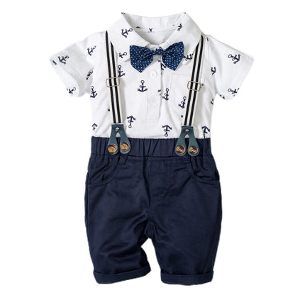 Baby Boy Gentleman Clothes Triangle Romper