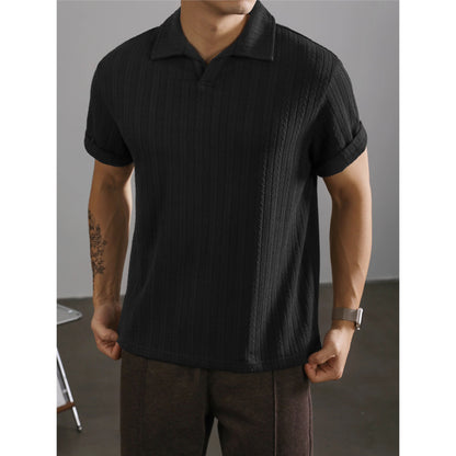 Men's Wheat Woven Texture Slim Fit T-Shirt