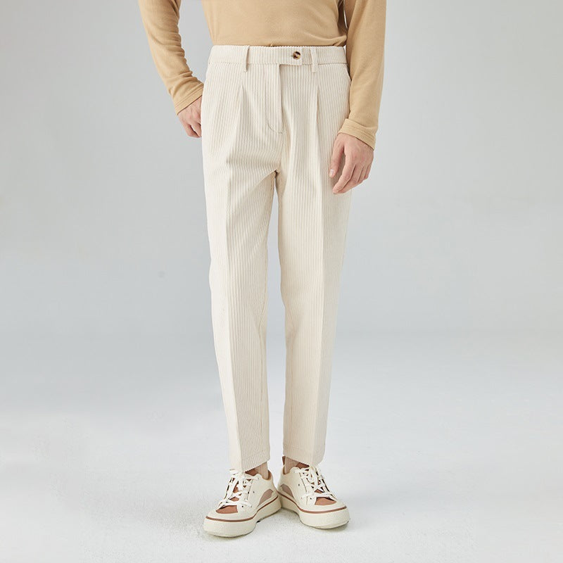 Nice Corduroy Men's Straight All Loose Trousers