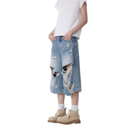 Men's All-matching Straight Capri Pants