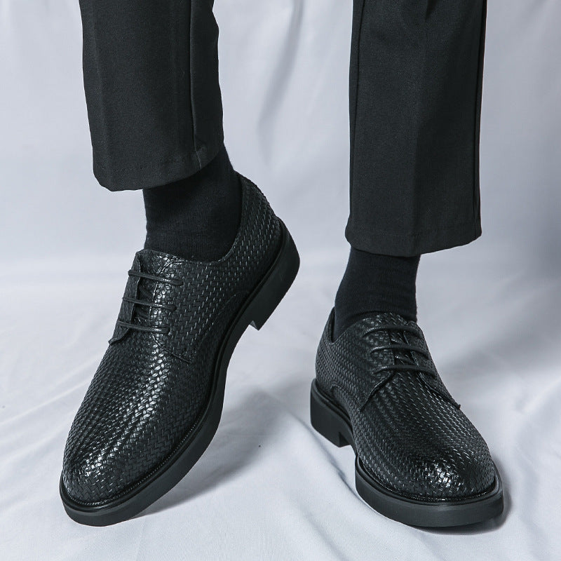 Woven Leather Men Shoes British Shoes