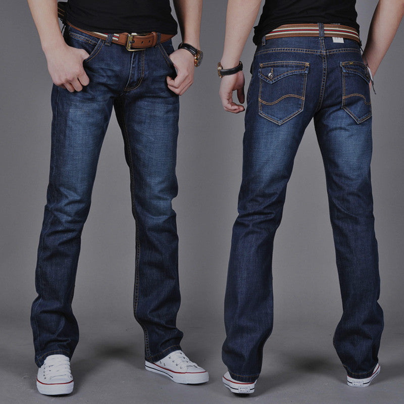 Mid-waist Straight Slim Jeans