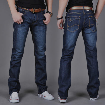 Mid-waist Straight Slim Jeans