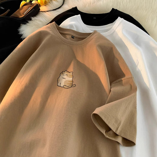 Versatile Loose Round Neck Half Sleeve
