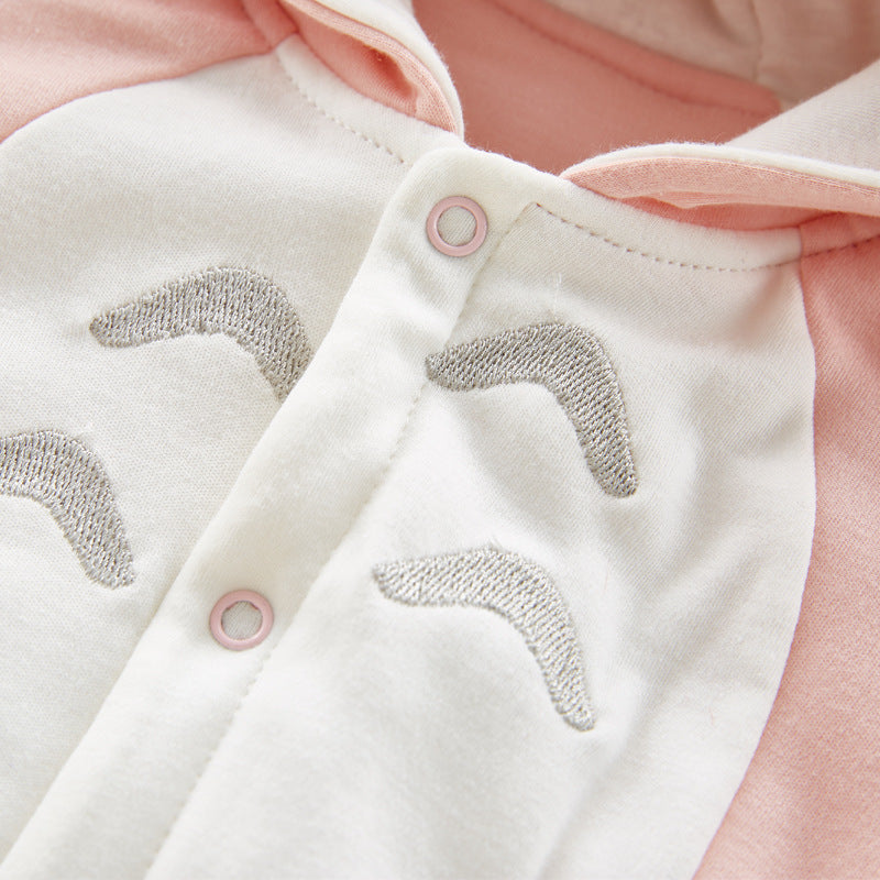 Cotton padded Baby romper chinchilla hooded