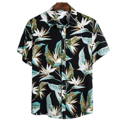 Lapel Hawaiian Shirt Short Sleeve