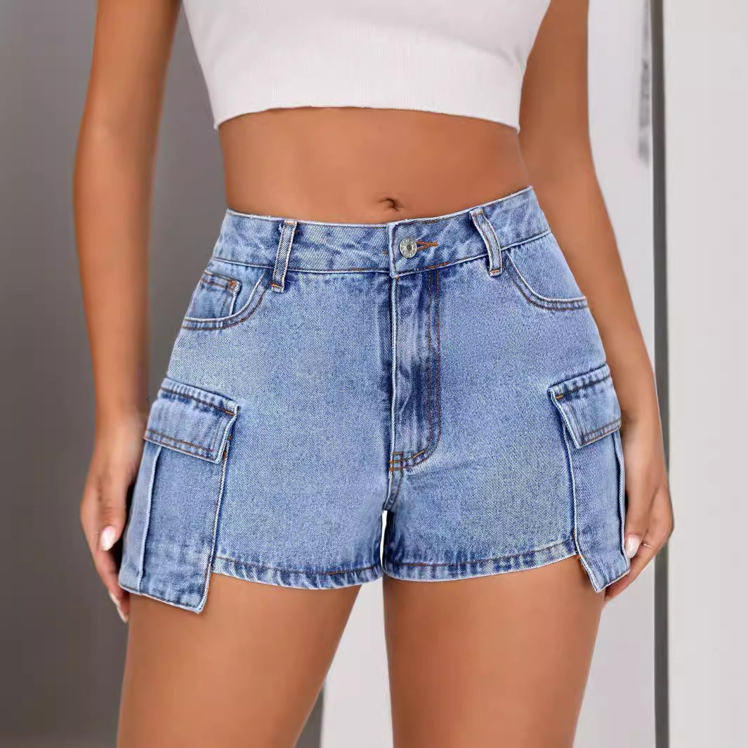 Ladie's Comfortable Slim Fit Denim Shorts