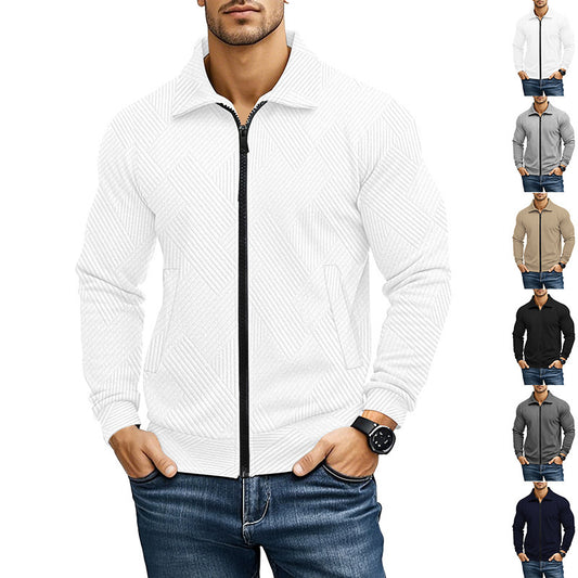 Men's Jacket Waffle Turn-down Collar Coat