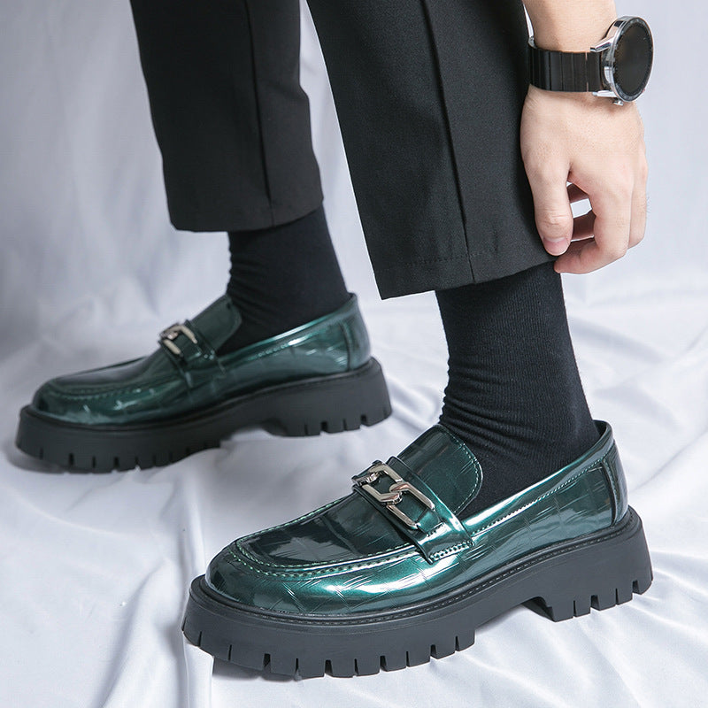 British Style Platform Big Head Workwear Leather Shoes