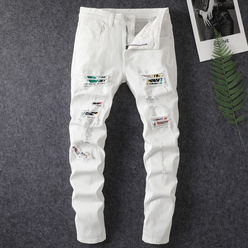 Men's Hole Patch Washed Jeans