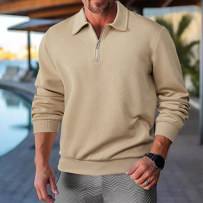 Lapel Zipper Men's Loose-fitting Sweatshirts