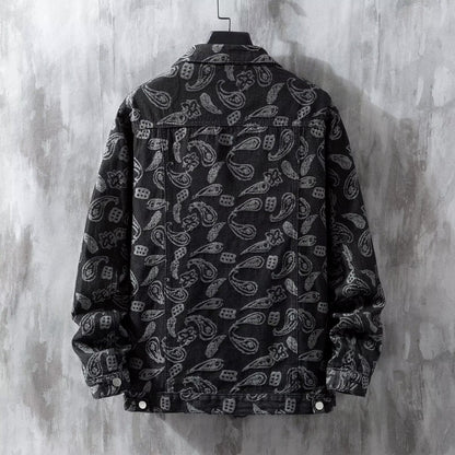 Jacquard Fashion All-matching Trend Men's Coat