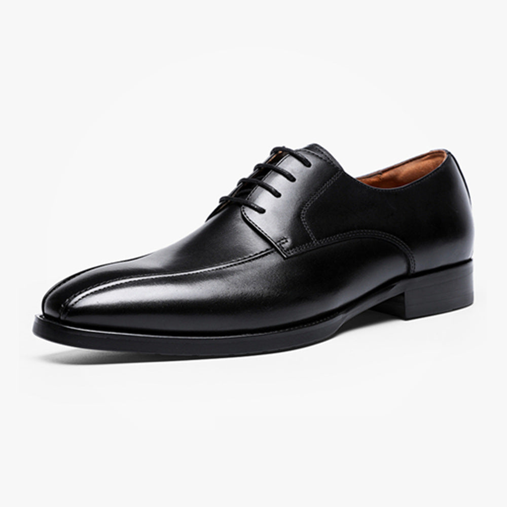 Fashion Brushed Square Toe Laces Leather Shoes