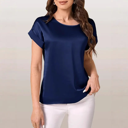 Smooth Surface Short Sleeve Loose