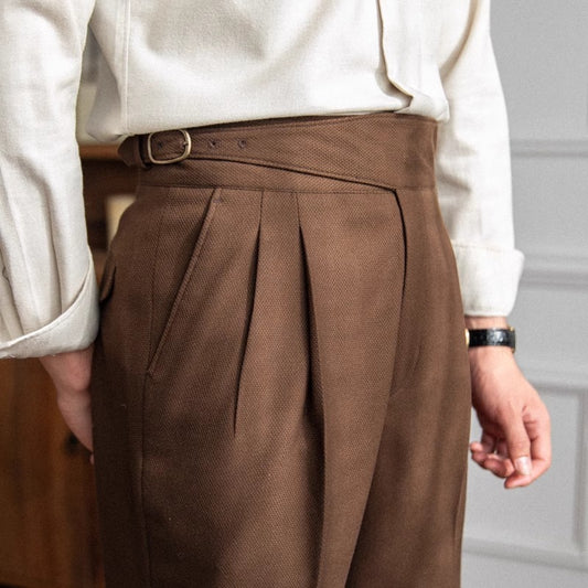 Men's High Waist Straight Pants