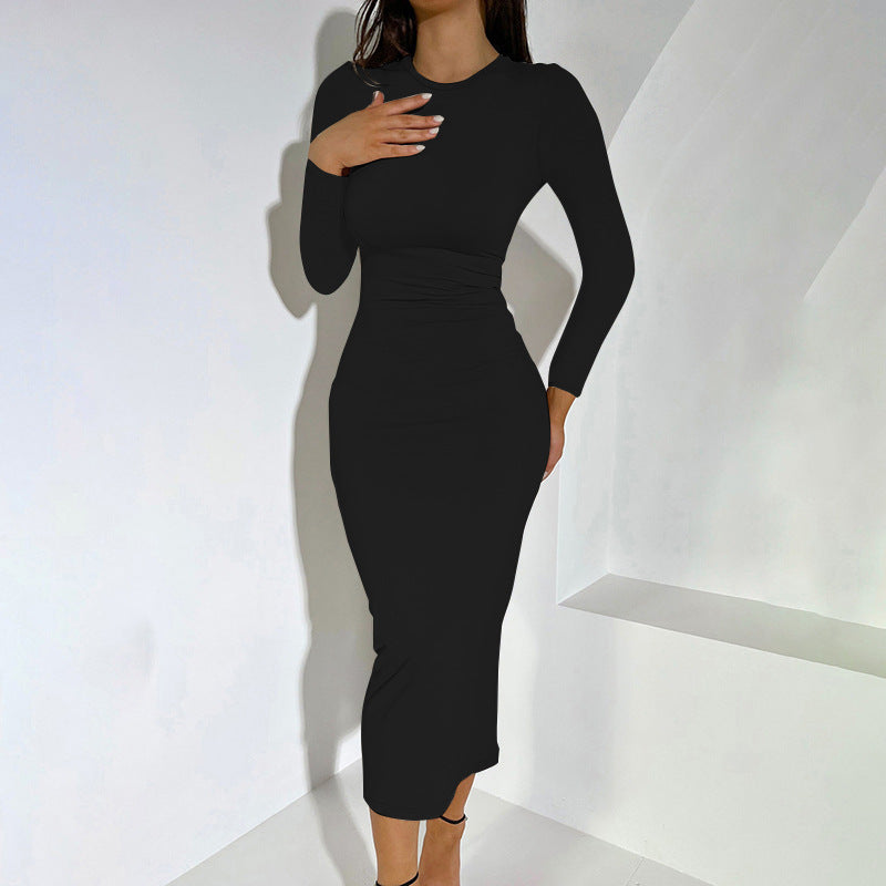 Long Elegant Sleeved Tight Fitting Dress
