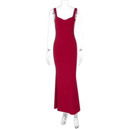 New Suspender Fishtail Slim Dress