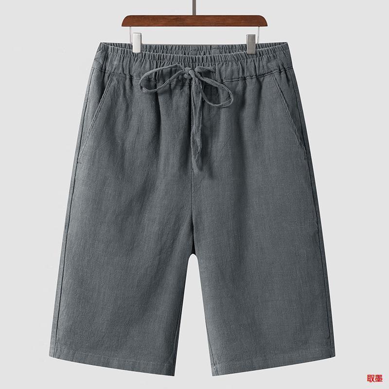 Linen Shorts Men's Cropped Pants
