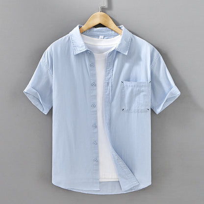 Men's Short-sleeved Cotton Shirt