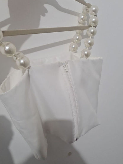 Elegant Pearl Short Vest