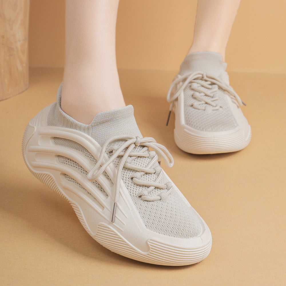 Ladie's Flat Soft Bottom Stretch Sock Shoes