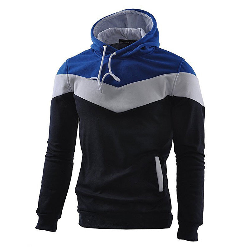 Men Stitching Sports Long-sleeved Hoodie
