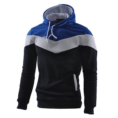 Men Stitching Sports Long-sleeved Hoodie