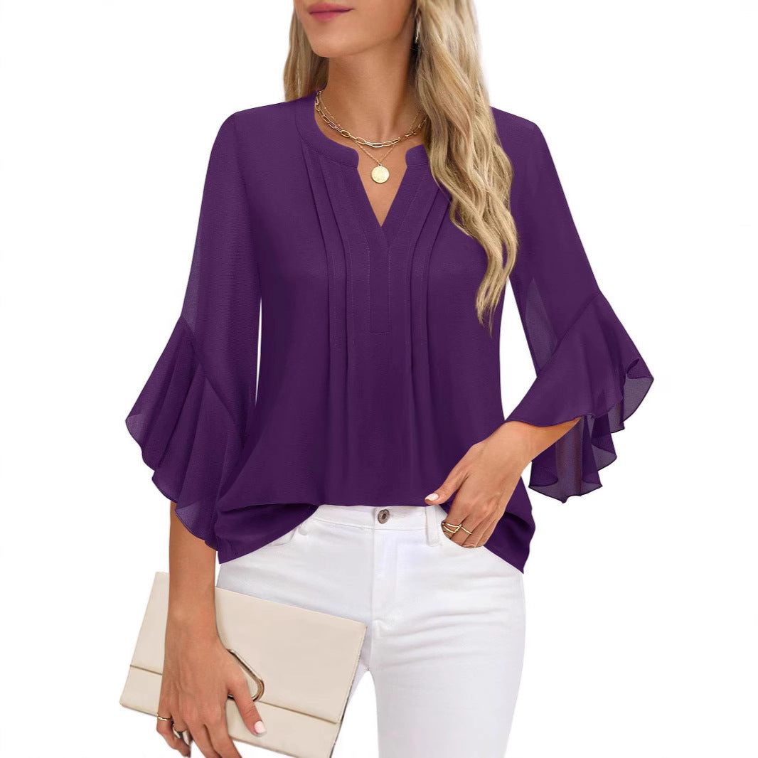 Women's Three-quarters Sleeve Tops Dressy