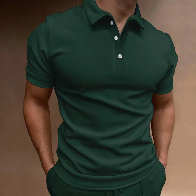 European Men's Button T-shirt